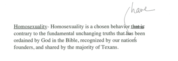 A corrected version of a part of the Texas Republican Party platform.
