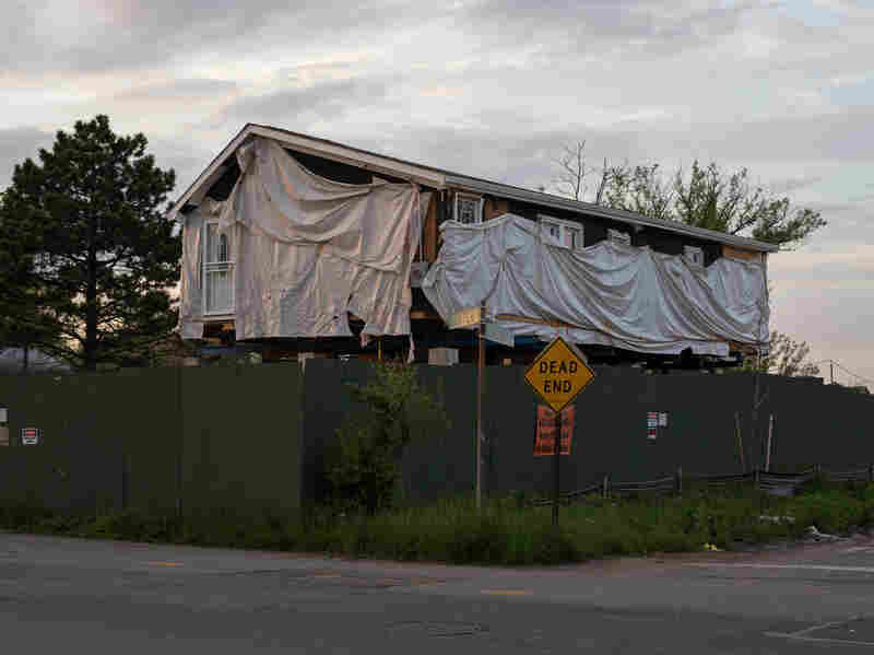 A recently elevated home in Staten Island, N.Y. A recently elevated home in Staten Island, N.Y.