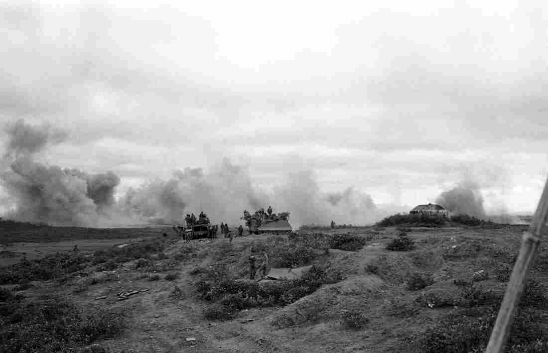 Smoke rises from a B52 air strike on a North Vietnamese tank column about 15 miles west of Dong Ha on April 18, 1972. Quang Tri province was hit hardest in the war. Smoke rises from a B52 air strike on a North Vietnamese tank column about 15 miles west of Dong Ha on April 18, 1972. Quang Tri province was hit hardest in the war.