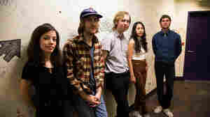 Quilt outside of the World Cafe performance studio.