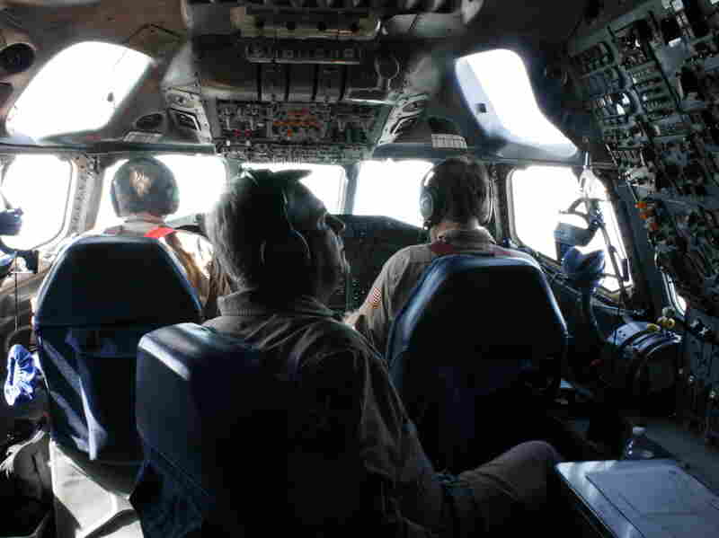 NASA scientists measure air quality aboard one of NASA's three flying air quality labs over the Korean peninsula in April.