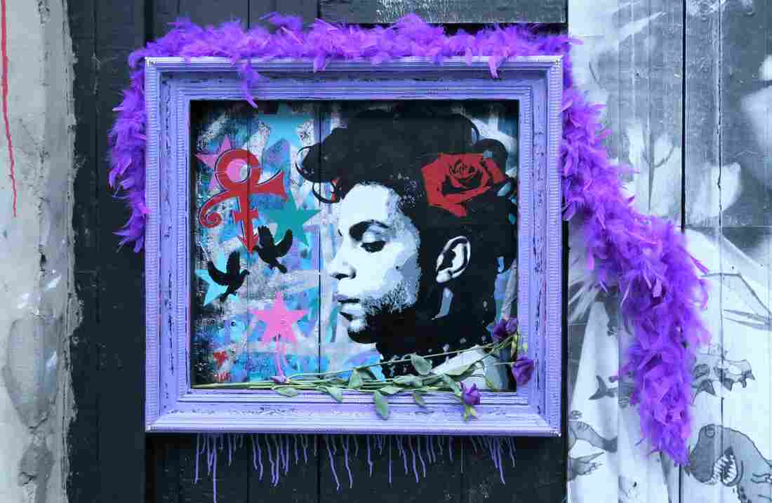 A street mural of the musician Prince on Graham Road in London.