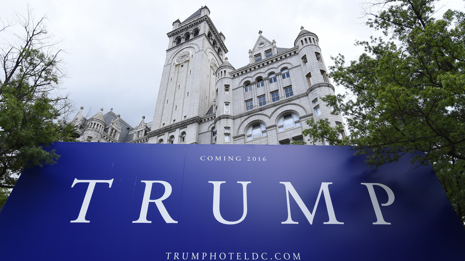 The new Trump hotel in Washington, D.C., is being built in the historic Old Post Office Pavilion a few blocks from the White House. (Susan Walsh/AP)