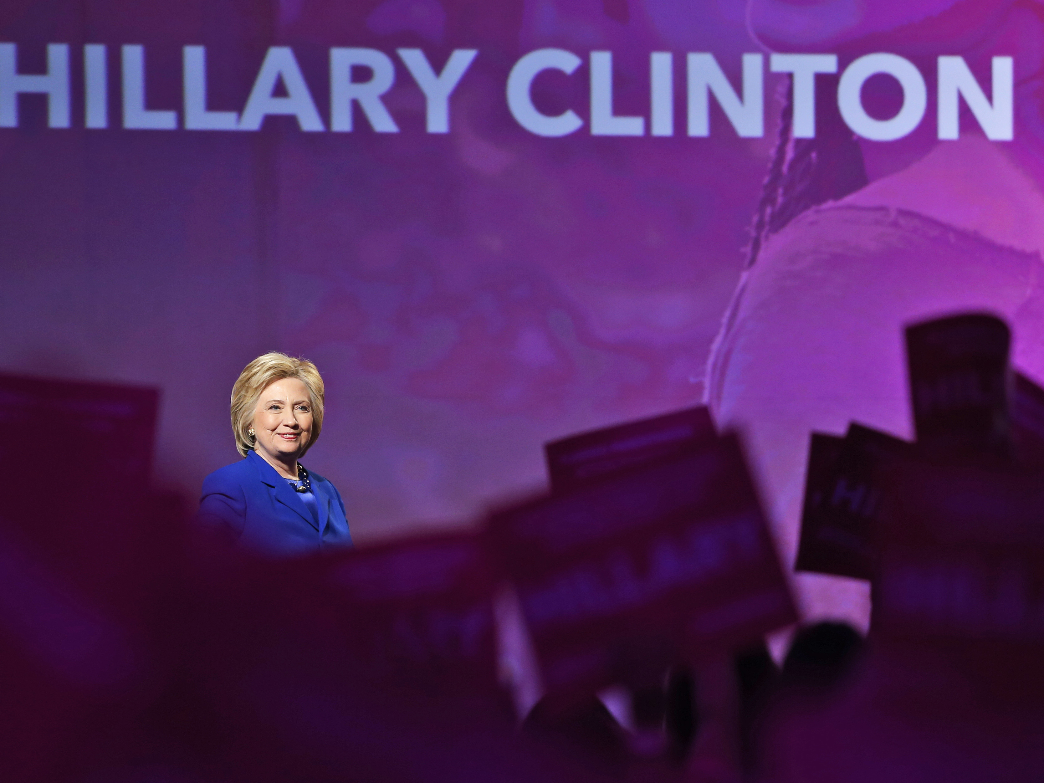 Democratic presidential candidate Hillary Clinton arrives for a Planned Parenthood Action Fund membership event Friday in Washington.