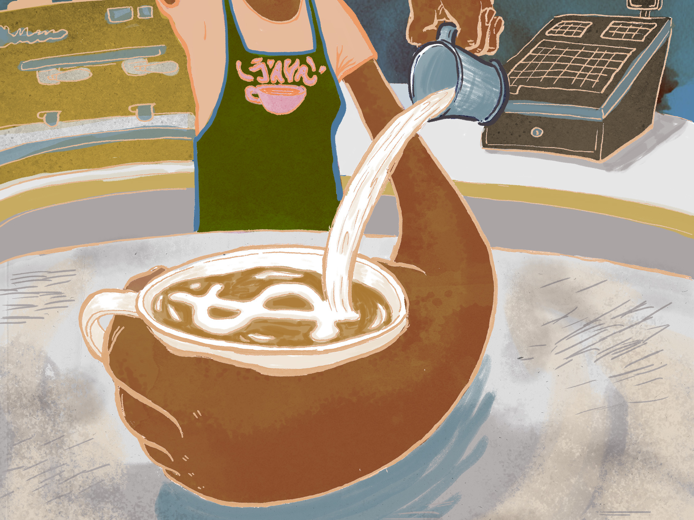 Young barista in business