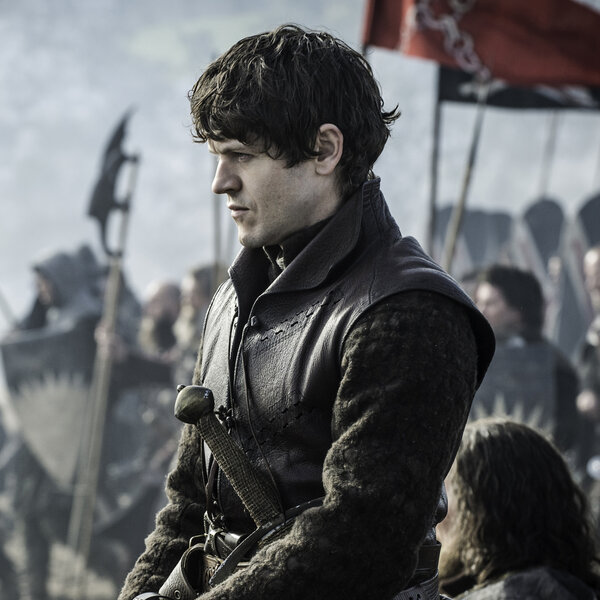 Iwan Rheon plays Ramsay Bolton, here looking a bit less gleefully sadistic than baseline.