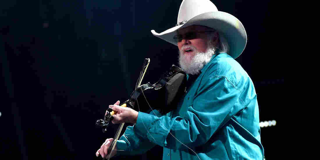 Charlie Daniels on stage at Nissan Stadium in Nashville during CMA Fest 2016.