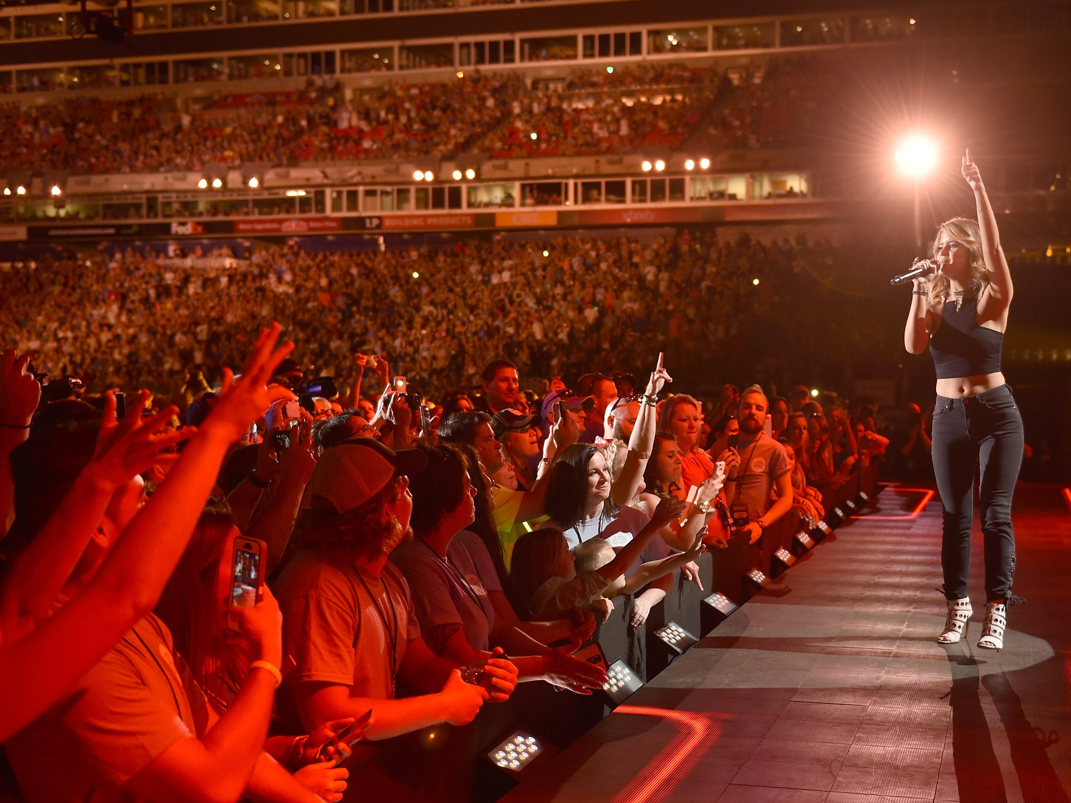 Maren Morris, one of Nashville's rising stars, performs at Nissan Stadium on the opening night of the 2016 CMA Festival.