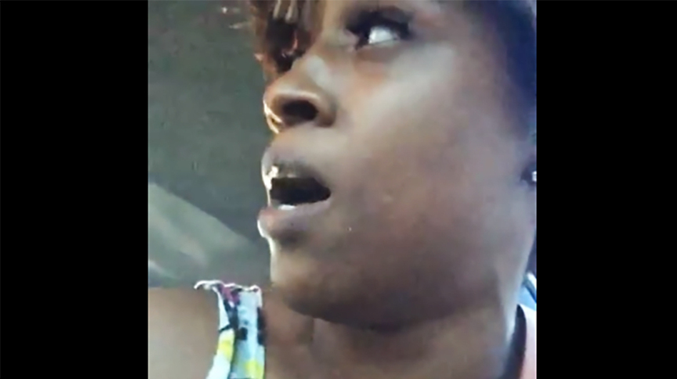 A screenshot from the video that Diamond Reynolds live-streamed in the aftermath of a police shooting. (Diamond Reynolds via Facebook/Screenshot by NPR)