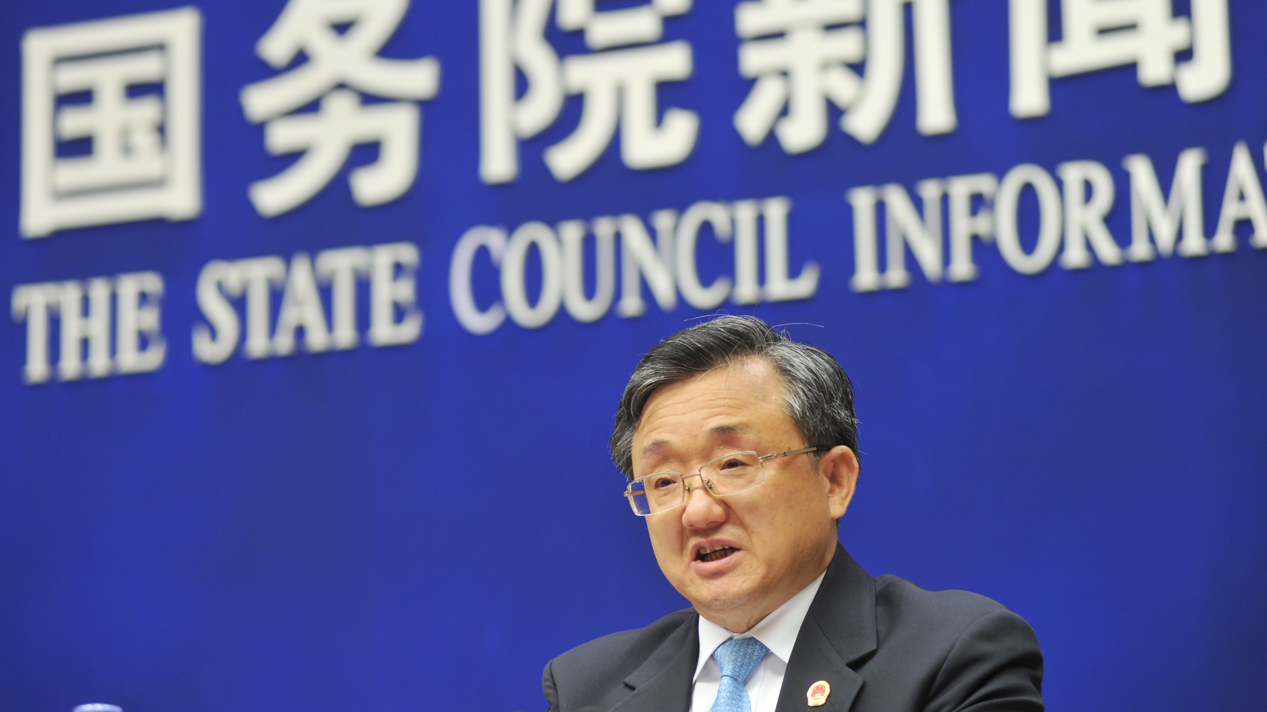 Chinese Vice Foreign Minister Liu Zhenmin speaks during a conference at the State Council Information Office on Wednesday in Beijing. (VCG via Getty Images)