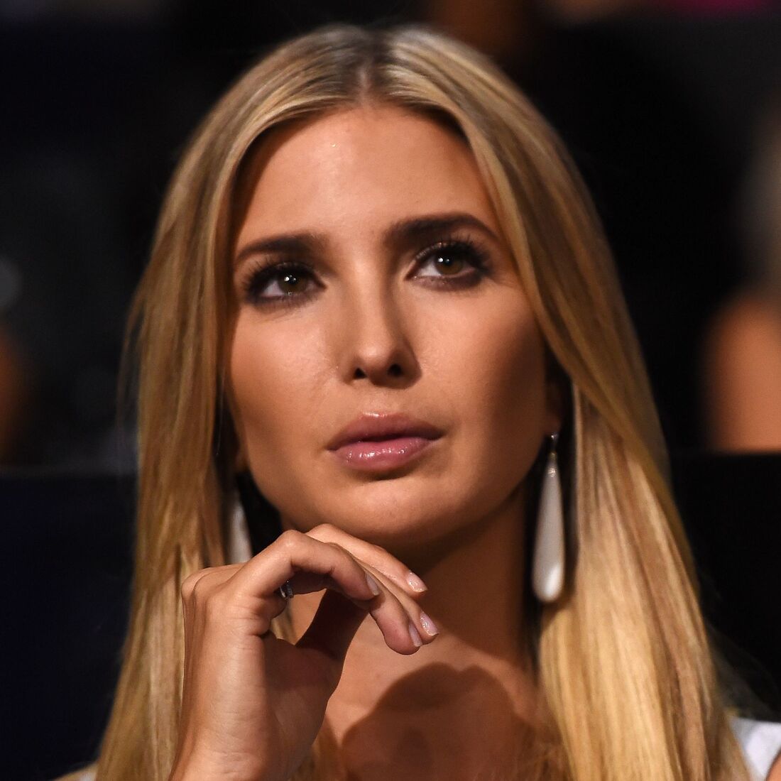 Ivanka listens to a speaker from the audience during the second day of the Republican National Convention in Cleveland. Ivanka listens to a speaker from the audience during the second day of the Republican National Convention in Cleveland.