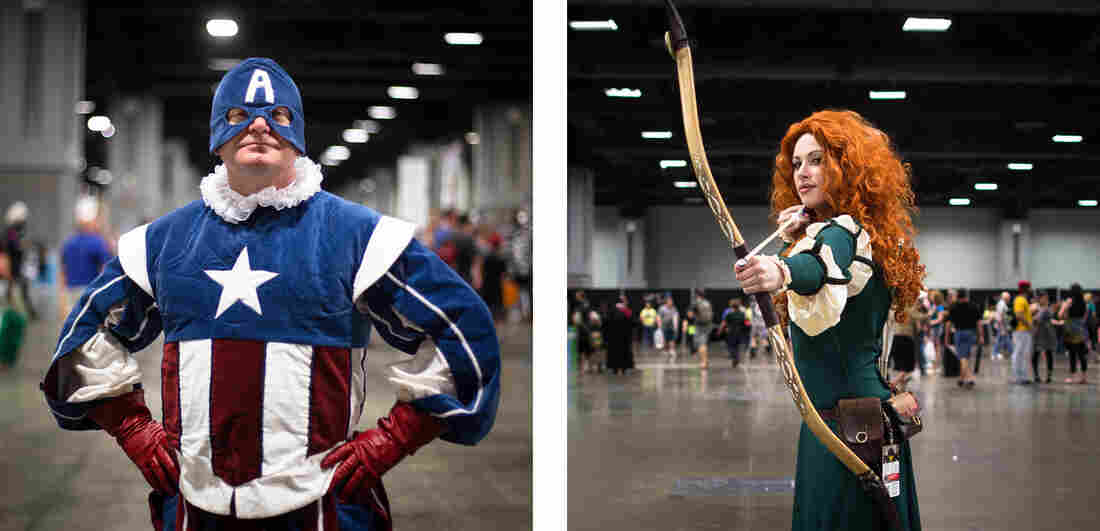 Leland Coleman of Nashville, Tenn., says Captain America was an inspiration to him over the past year as he lost 45 pounds and went off insulin. So he designed this Renaissance version of the character. The costume, he says, gave me the strength. I feel like I've grown into it and become it. He and Becki Turner were among the attendees at AwesomeCon in Washington, D.C., in June.