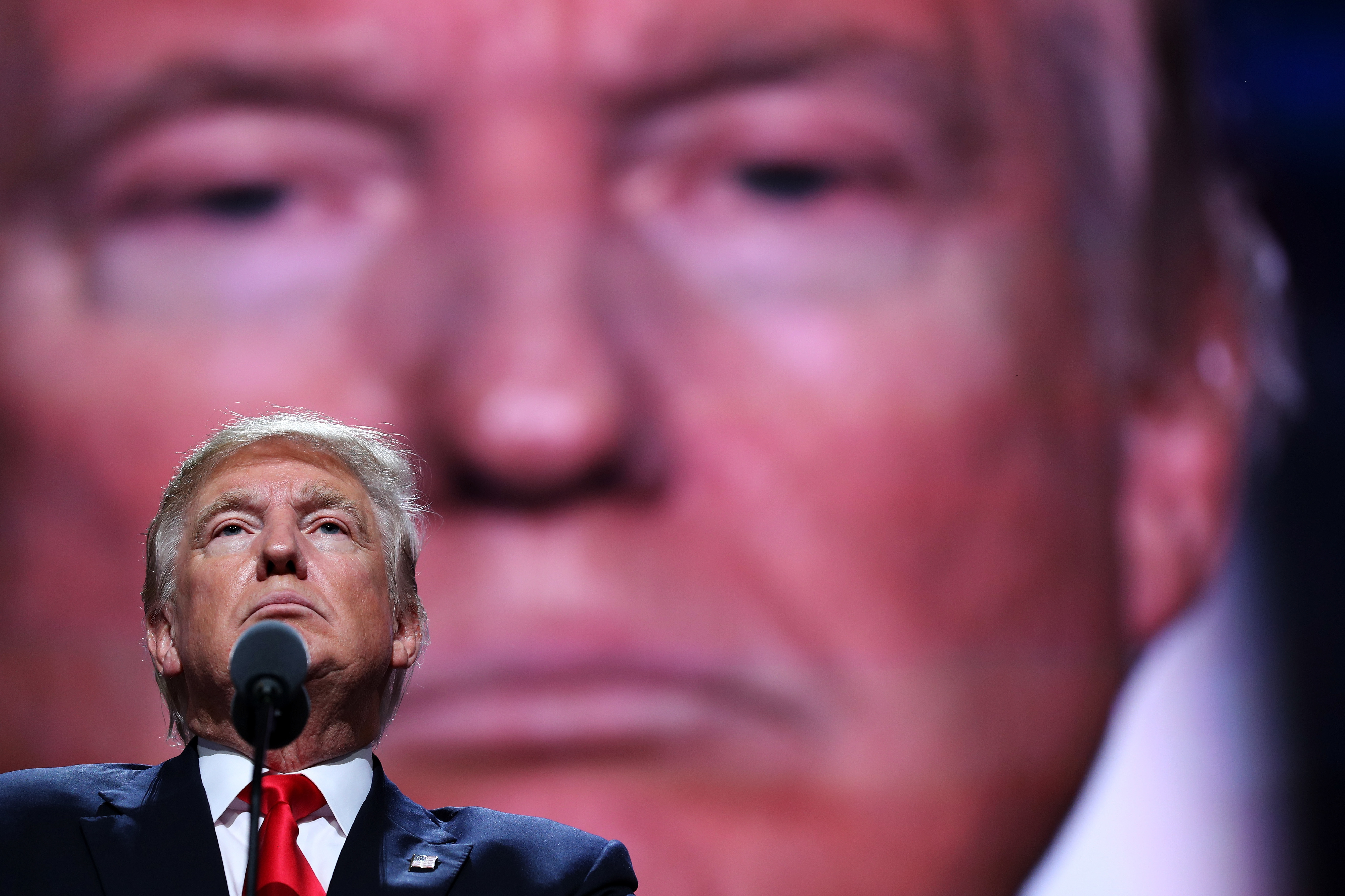 Republican presidential candidate Donald Trump delivers his nomination acceptance speech to conclude the Republican National Convention in Cleveland. (Getty Images)