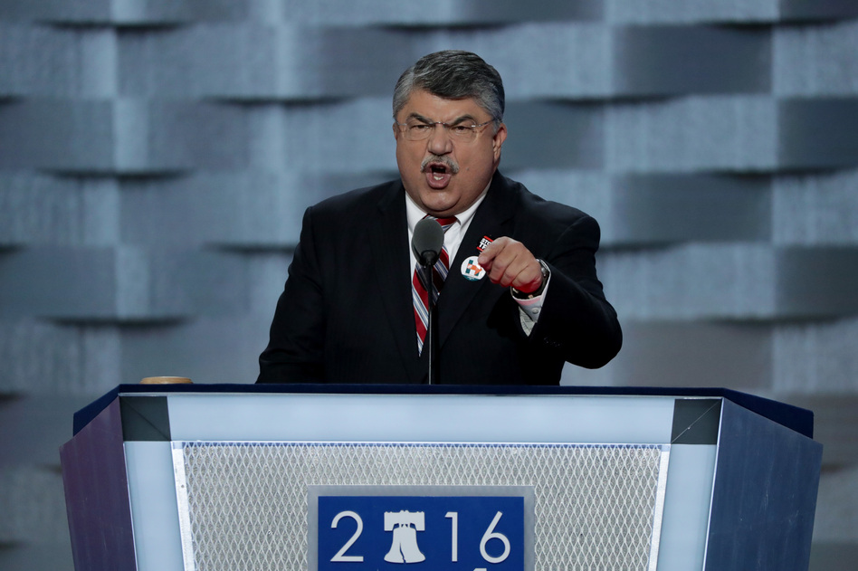 Richard Trumka, AFL-CIO president, delivers remarks on the first day of the Democratic National Convention. (Alex Wong/Getty Images)