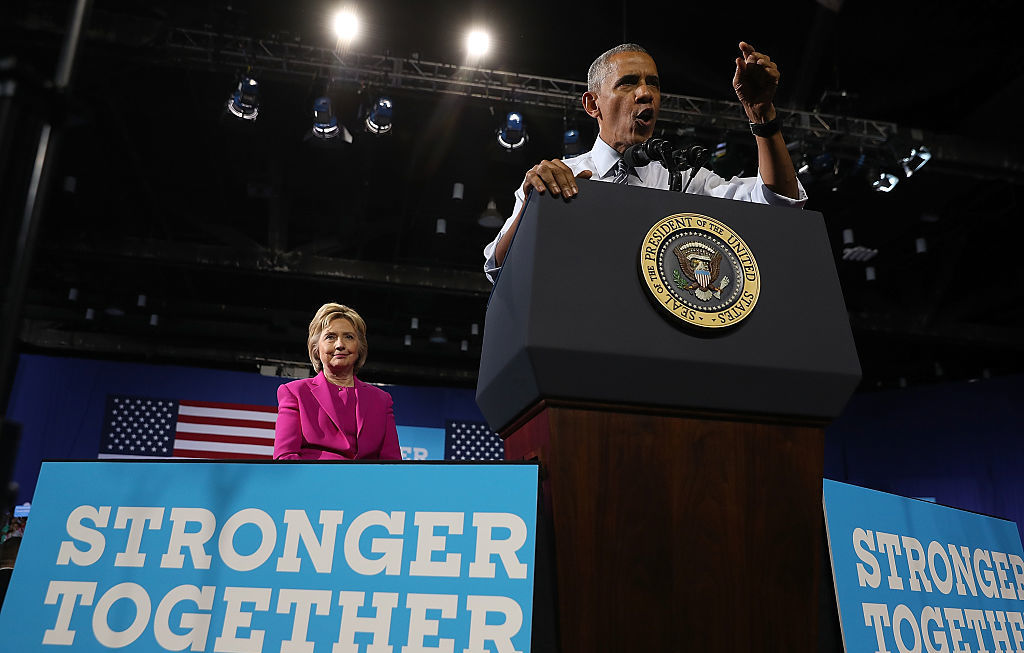 President Obama and Hillary Clinton campaigned earlier this month in Charlotte, N.C. (Getty Images)
