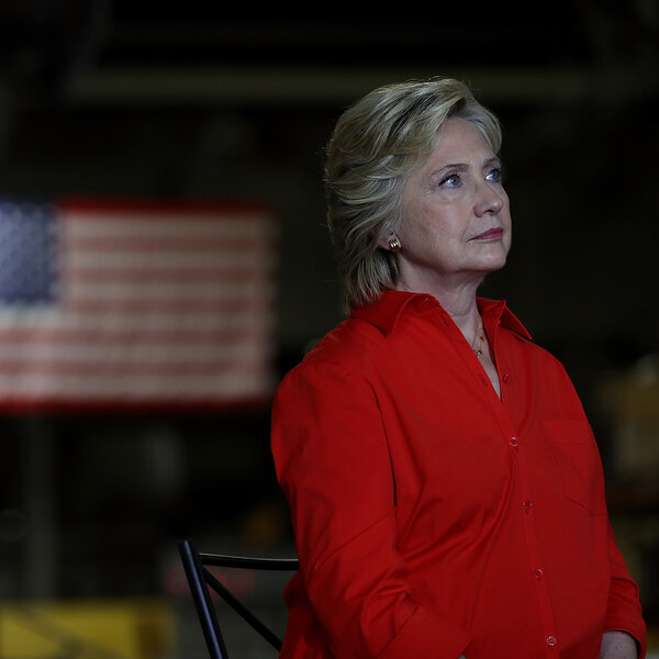 Hillary Clinton looks on during a campaign rally with democratic vice presidential nominee Tim Kaine in Johnstown, Pa., on Saturday.