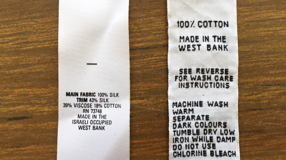 When the lingerie factory was operating, the U.S. said that West Bank products could be marked 
