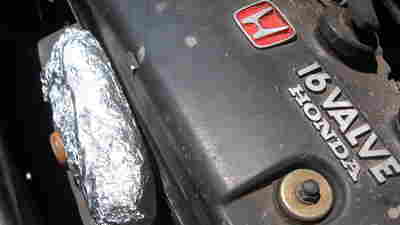 Heat up a frozen burrito by putting it on a hot car engine. It goes from frozen to hot in about 20 minutes, says touring musician Sharon Martinson.