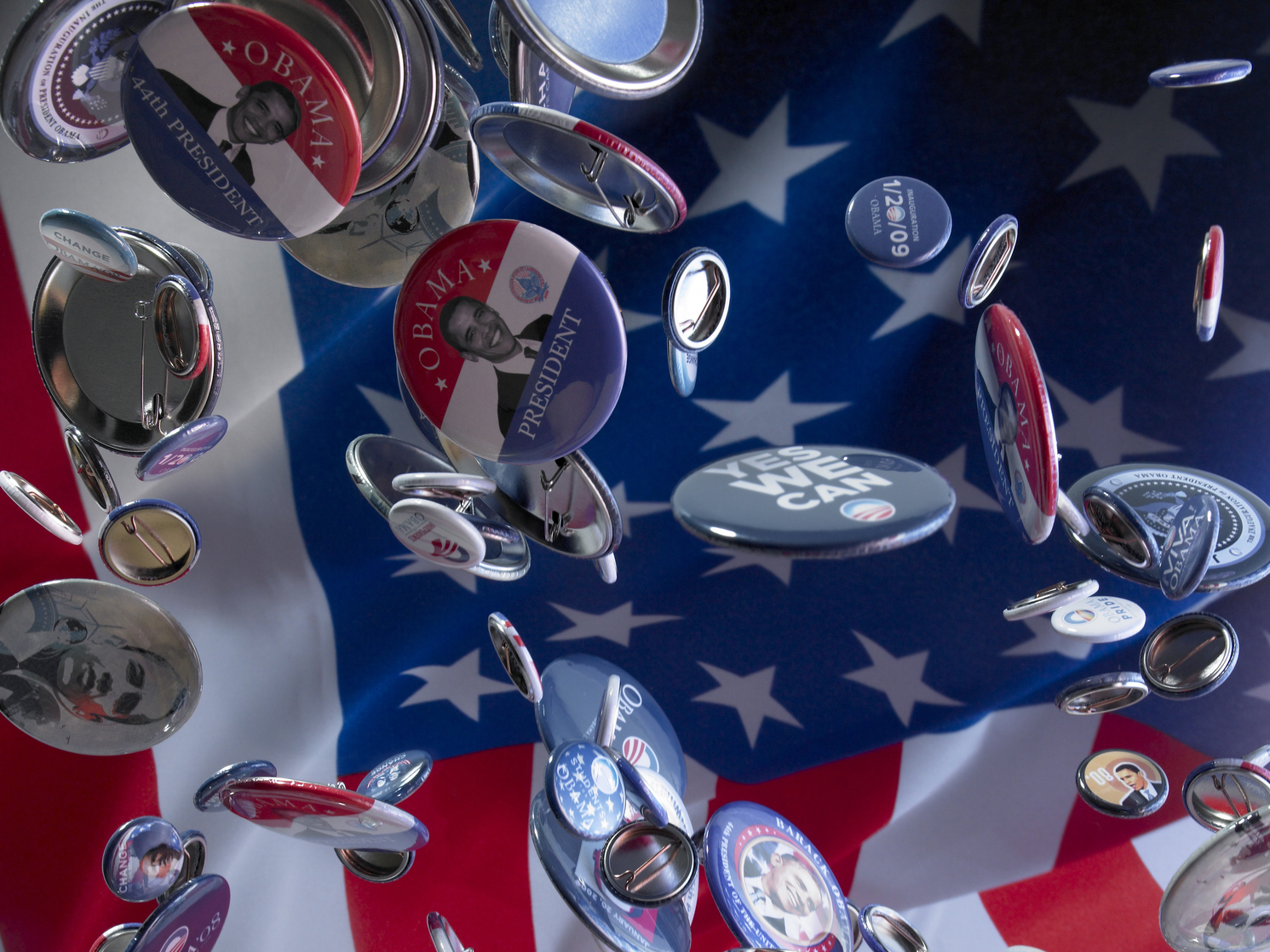 Buttons from the 2009 Barack Obama presidential campaign.