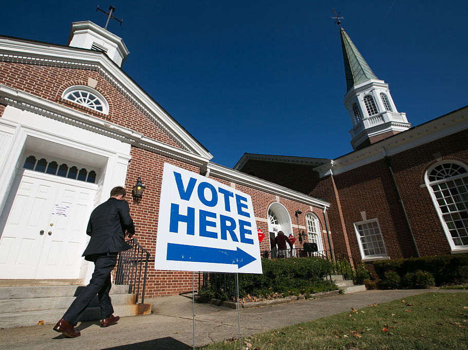 Voters turn out to cast their ballots for the midterm election at First Christian Church of Decatur, Ga., in 2014.