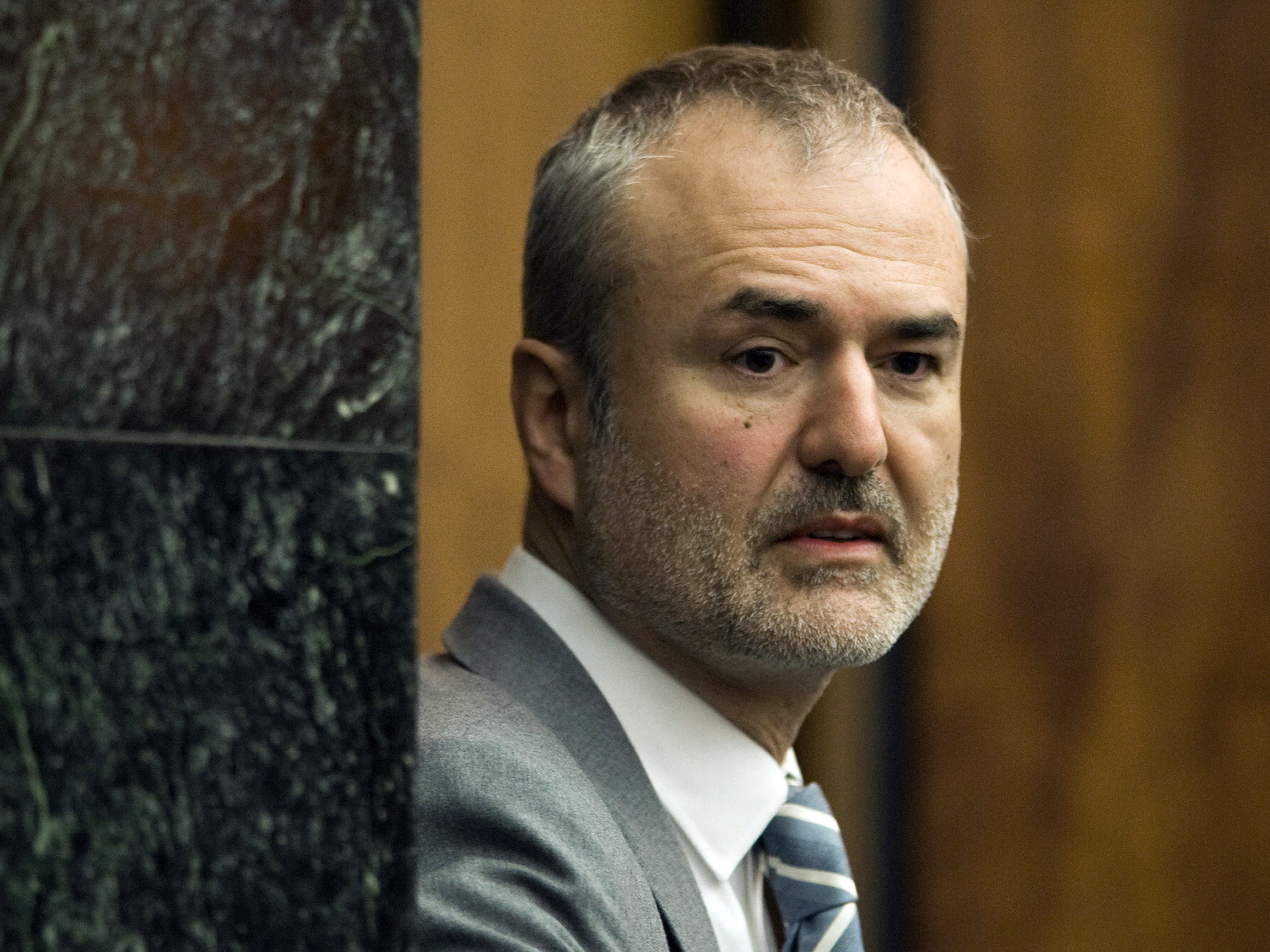 Gawker Media founder Nick Denton arrives in a courtroom in St. Petersburg, Fla., on March 16.