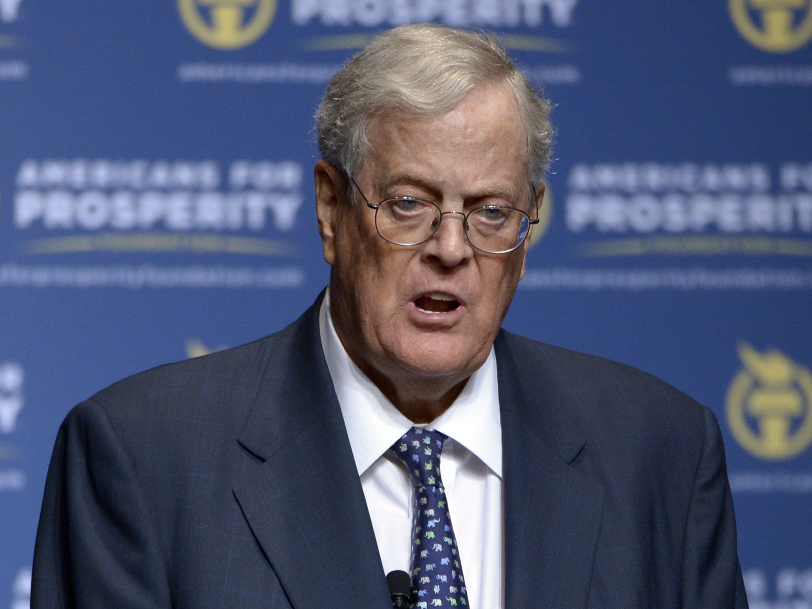 Conservative donor David Koch in a 2013 file photo. The political network he and his brother, Charles, have created is not backing Donald Trump's presidential bid this year.
