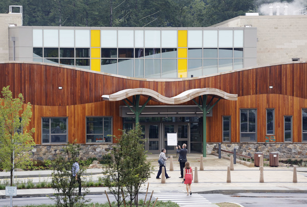 The new Sandy Hook Elementary School hosted a media open house in July in Newtown, Conn.