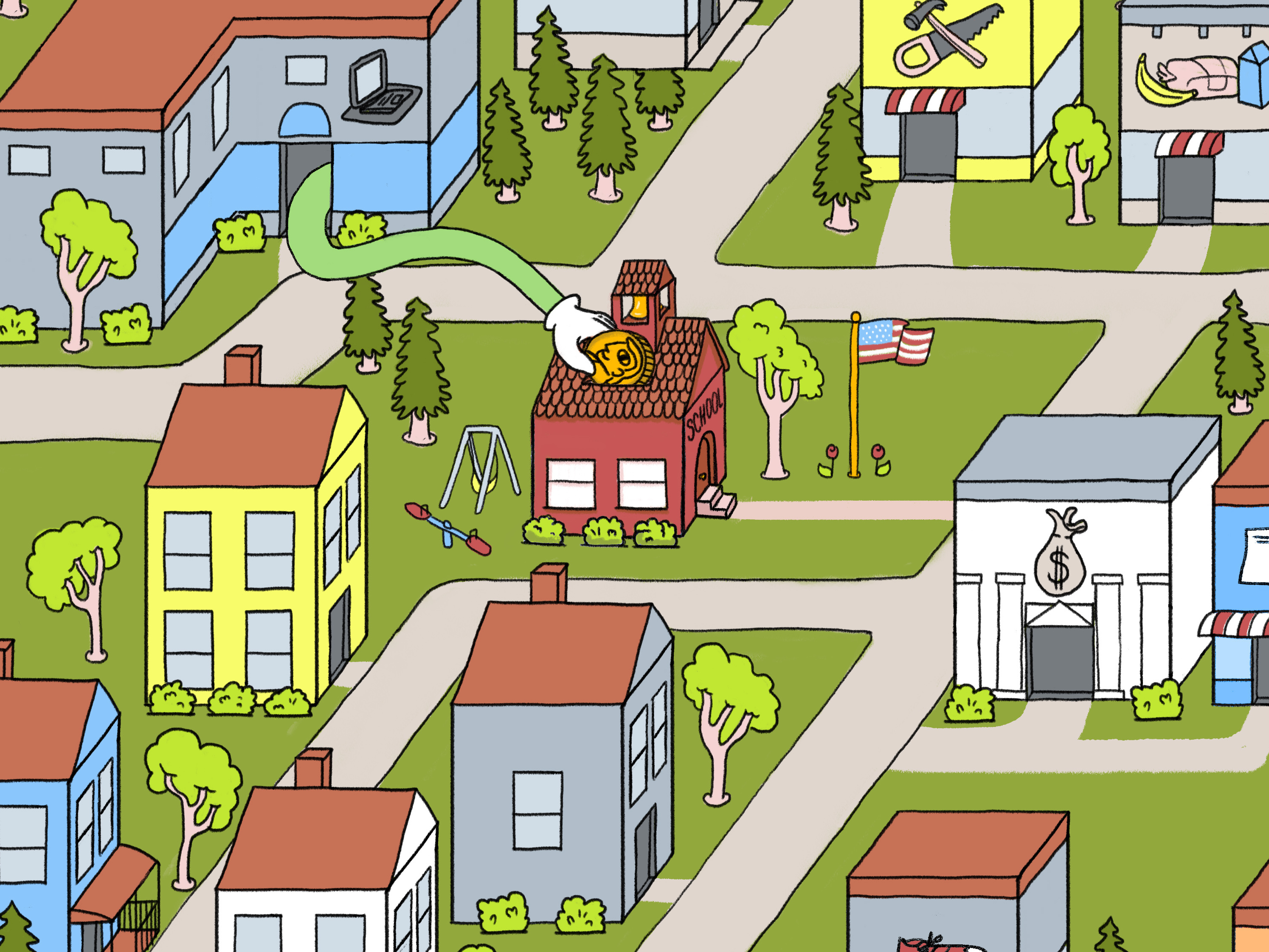 School funding is highly dependent on property taxes in most districts.