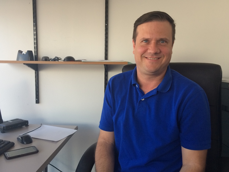 Kris Teegardin, Mayor of Edgewater, Colorado, says he's not banking on marijuana revenue for the long-term. (Courtesy Luke Runyon, KUNC )