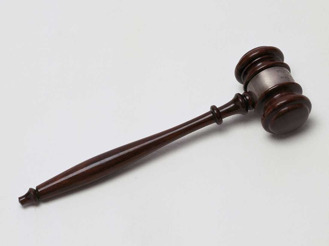 Gavel, as found in a courtroom.