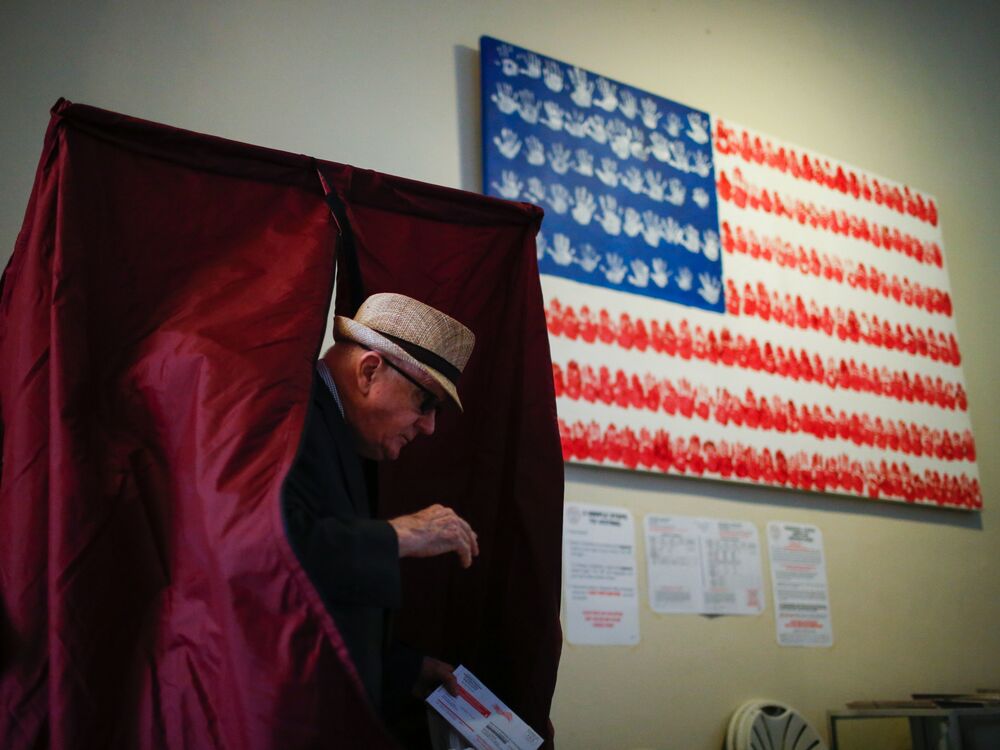 A man casts his ballot at a polling station in Hoboken, N.J., during New Jersey's primary elections June 7. (AFP/Getty Images)