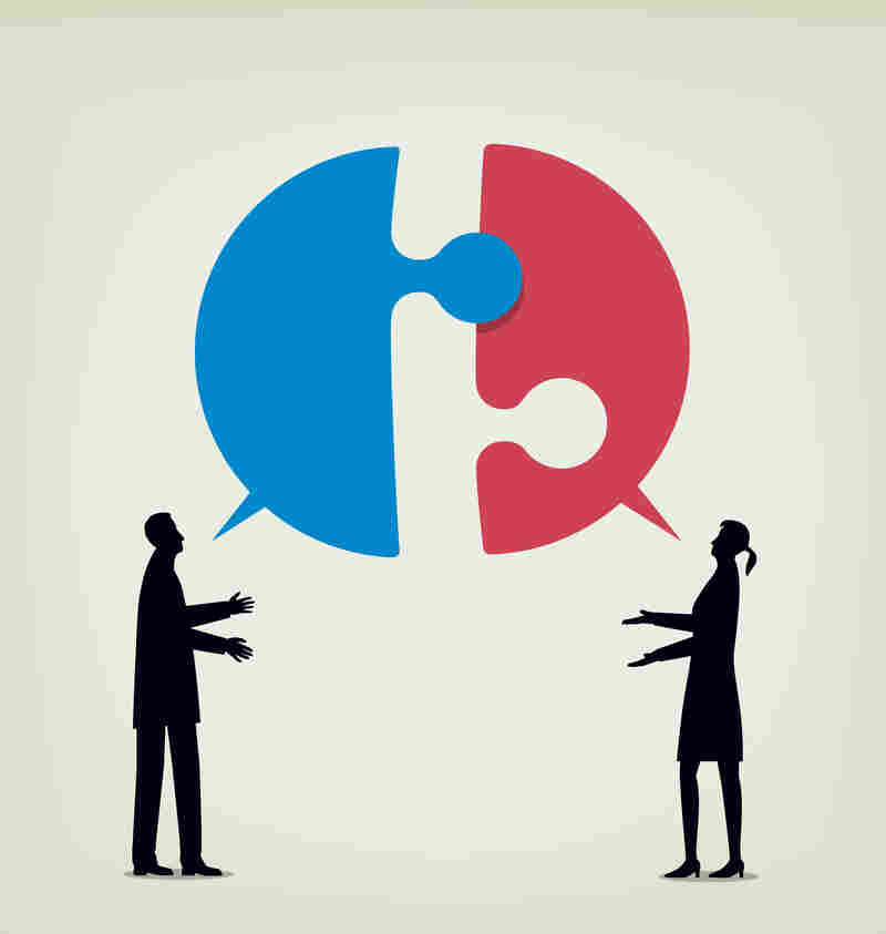 Two people disagree and fail to communicate