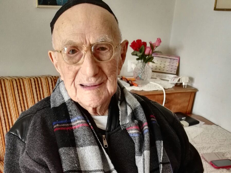 Yisrael Kristal is a Holocaust survivor and the world's oldest man, according to Guinness World Records. He celebrated his long-delayed bar mitzvah this week at the age of 113. (Shula Kopershtouk/AFP/Getty Images)