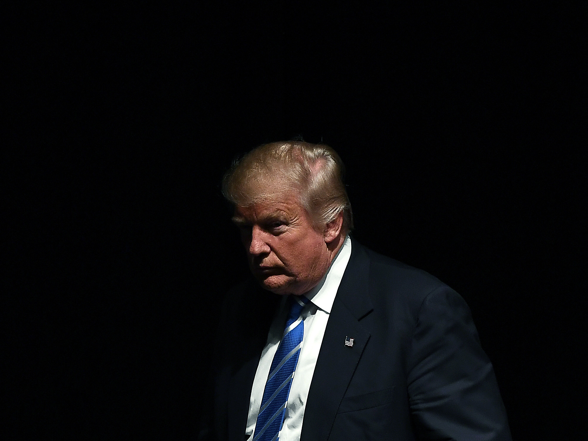 Donald Trump at a campaign rally in Council Bluffs, Iowa, in September.