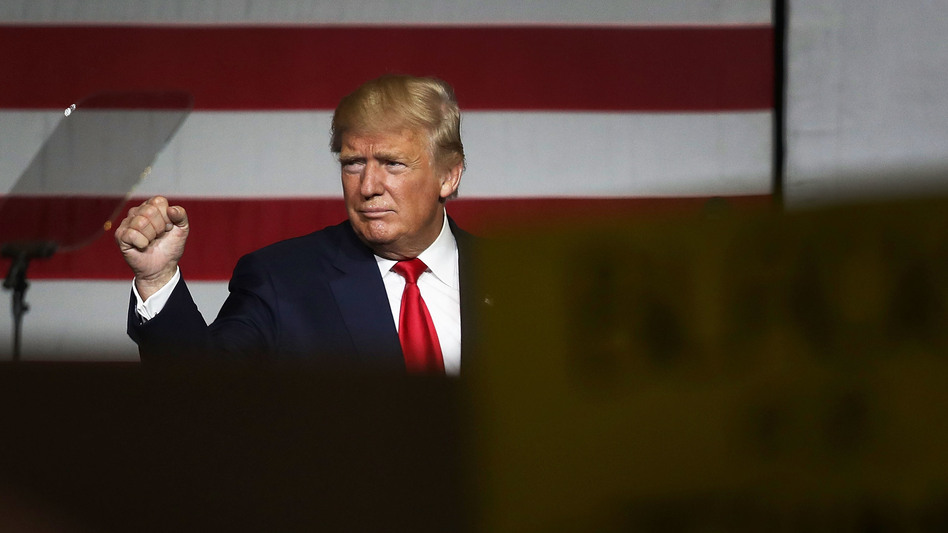 Republican presidential candidate Donald Trump campaigned at the South Florida Fair Expo Center in West Palm Beach on Thursday. (Joe Raedle/Getty Images)