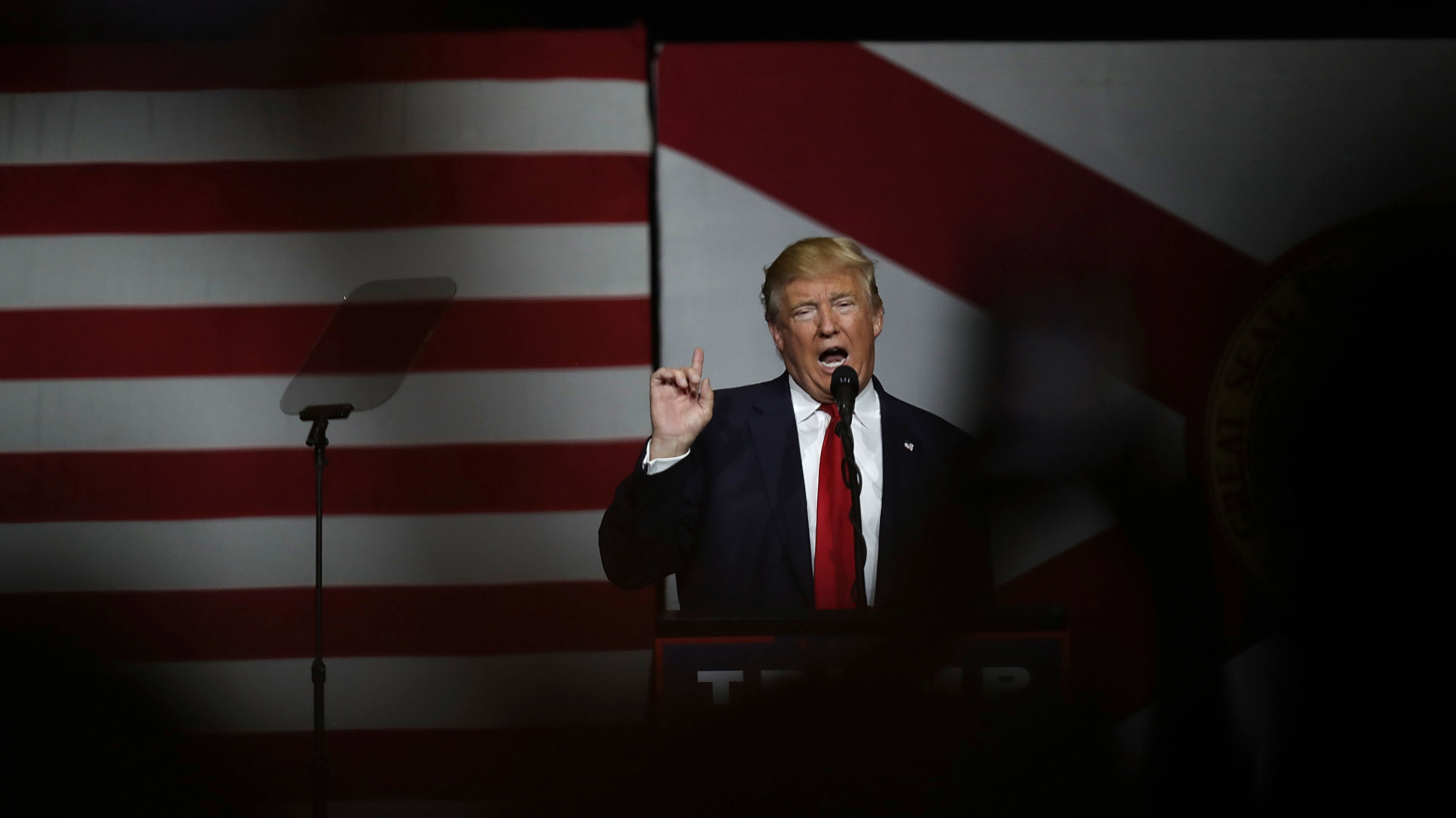 Republican presidential candidate Donald Trump speaks during a campaign rally  on Oct. 13 in West Palm Beach, Fla. (Getty Images)