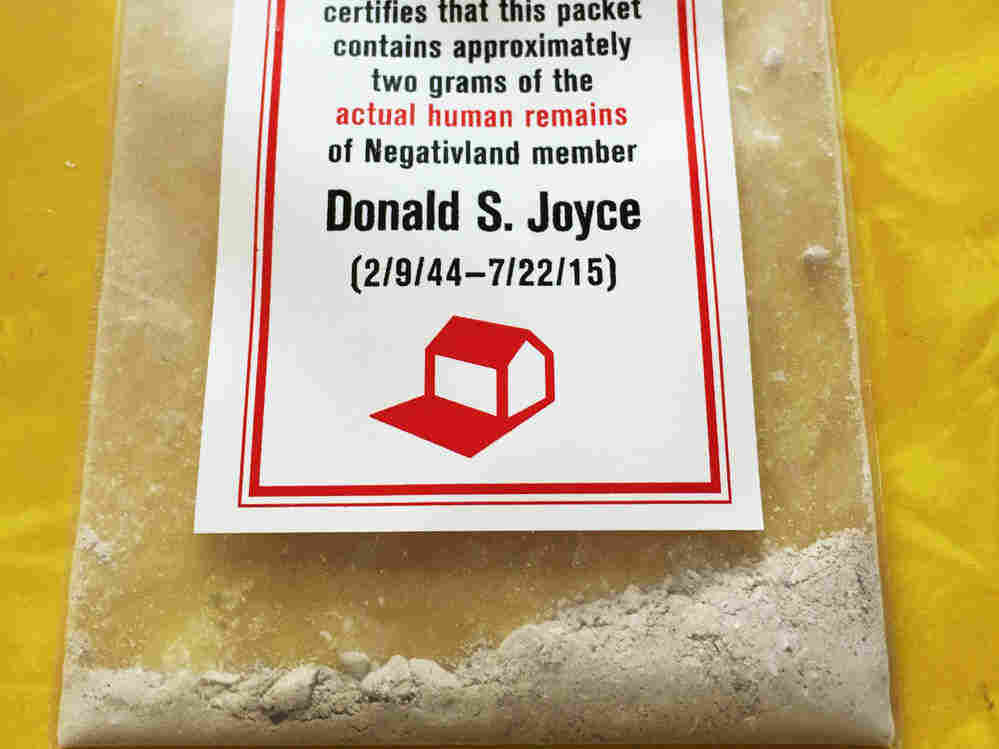 Yes, this bag does contain two grams of Negativland member Don Joyce's cremated remains.