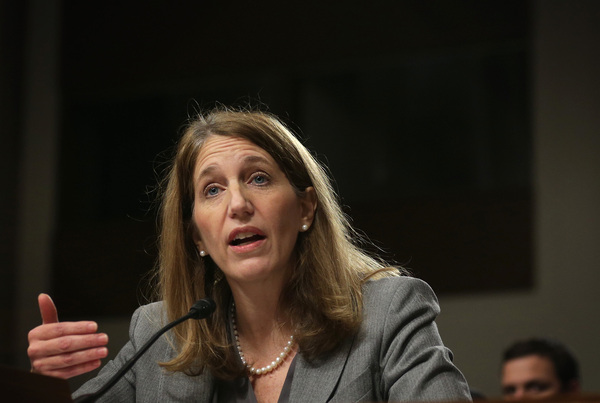 Secretary of Health and Human Services Sylvia Burwell at a Senate hearing in 2014. "We expect this to be a transition period for the marketplace," she told reporters Wednesday. "Issuers are adjusting their prices, bringing them in line with actual data on costs."