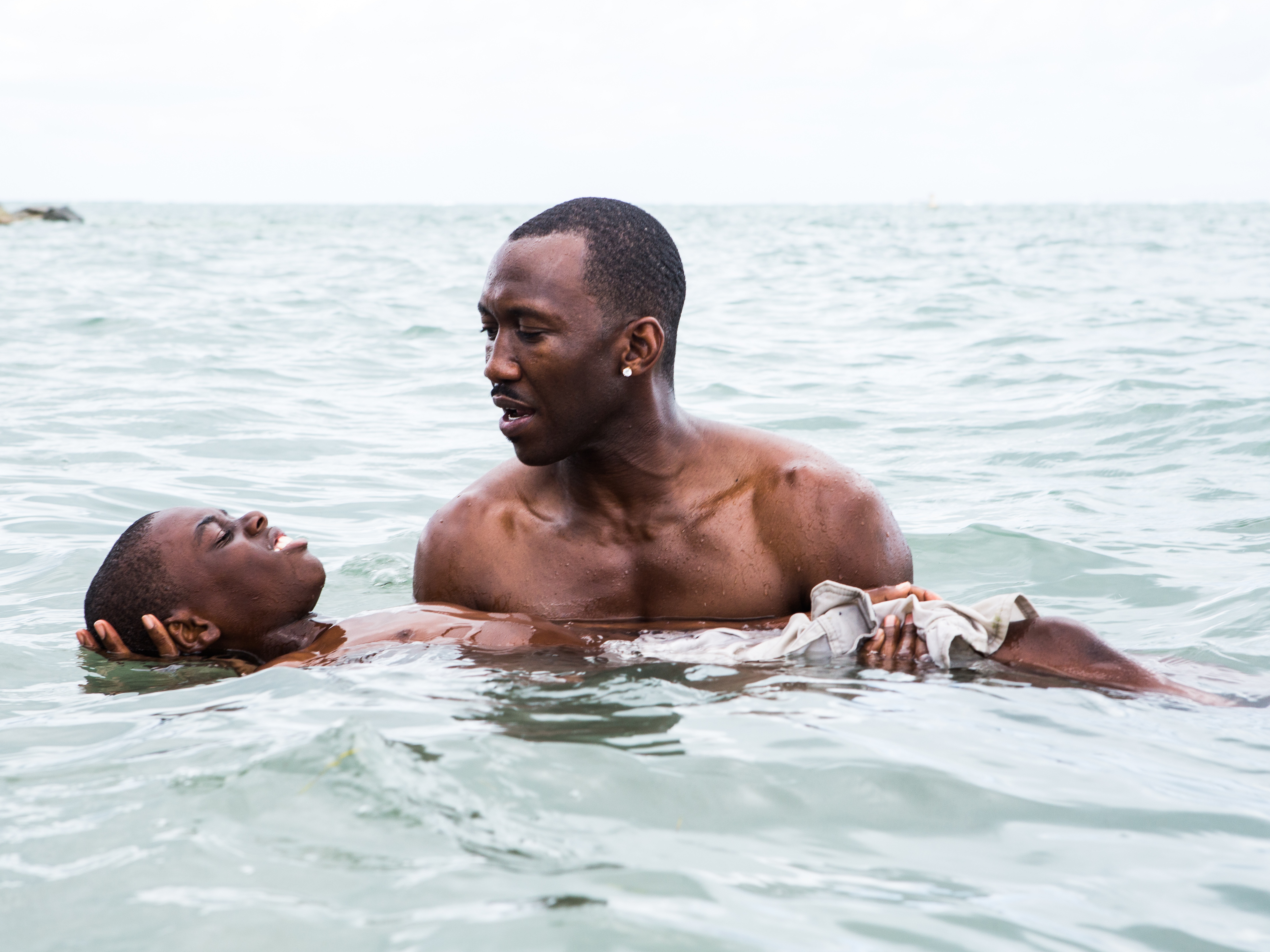 Alex Hibbert and Mahershala Ali, from a scene in &quot;Moonlight. (Courtesy of A24)