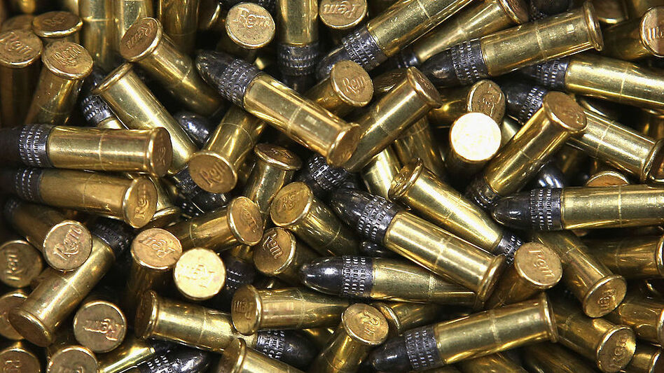 A box of 500 .22 cal. bullets are offered for sale at an Illinois gun store in 2012. California voters are voting on a measure that would require ammunition buyers to face the same background checks gun buyers in the state do. (Scott Olson/Getty Images)