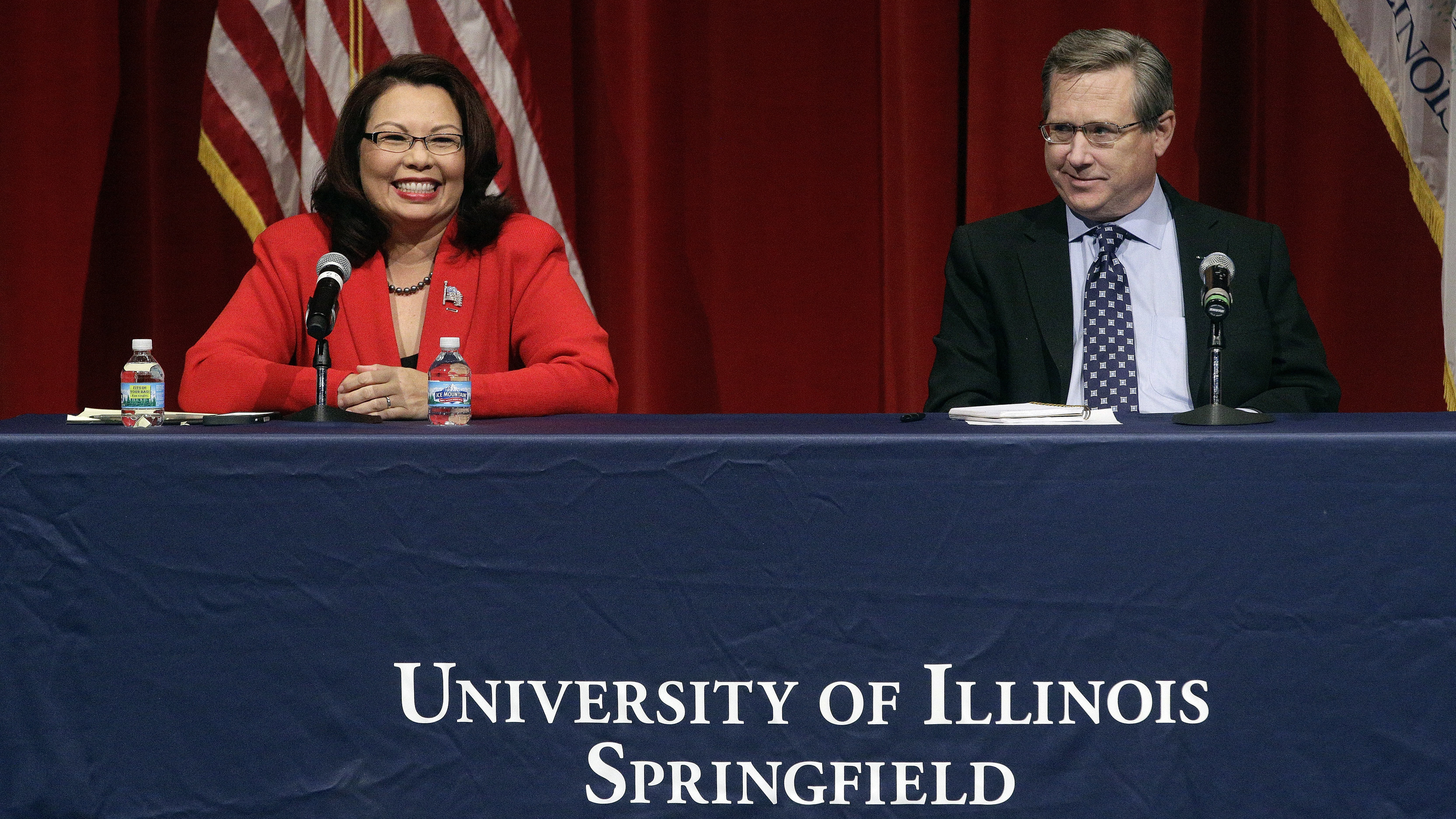 Democratic Rep. Tammy Duckworth and GOP Sen. Mark Kirk faced off in their second Illinois Senate debate Thursday night. (AP)