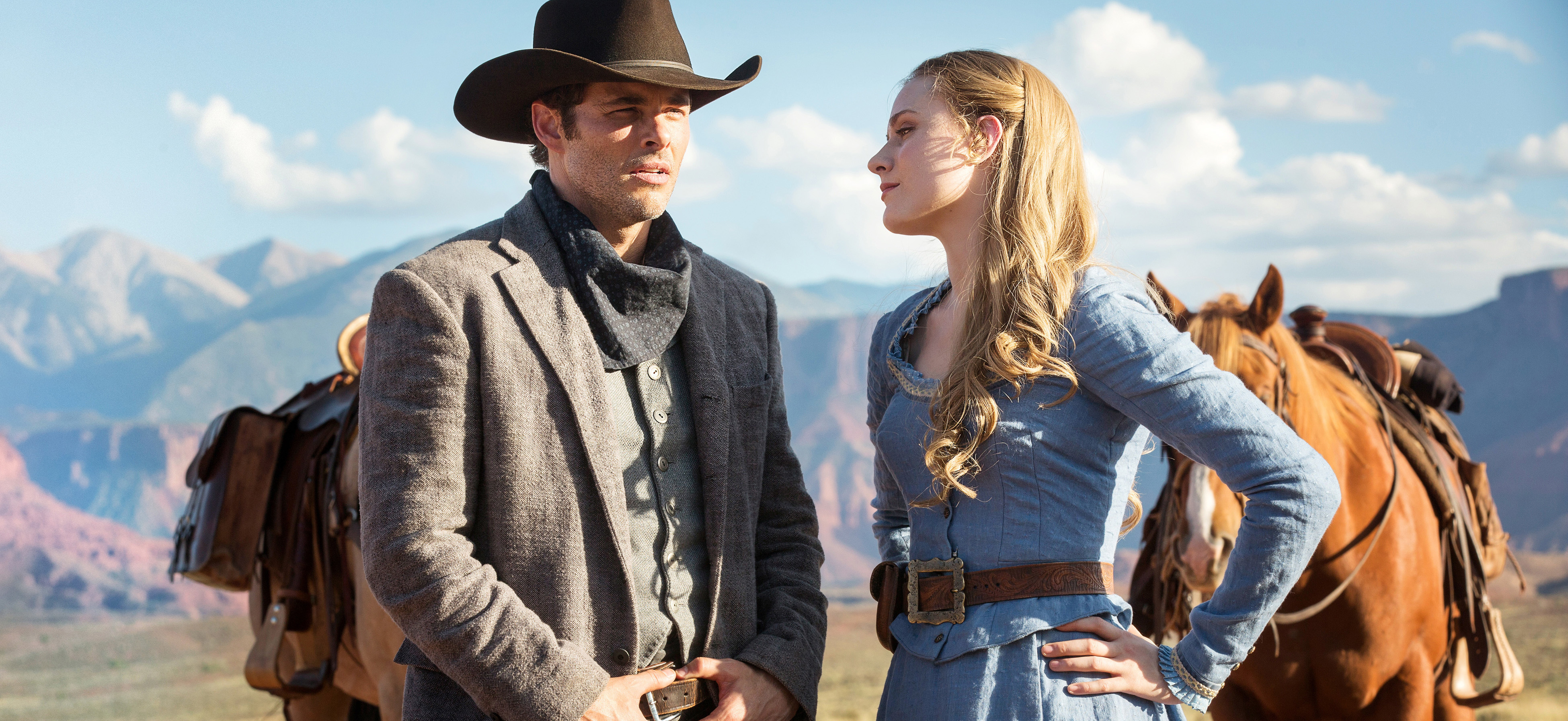 James Marsden and Evan Rachel Wood in the HBO series <em>Westworld.</em> (John P. Johnson)