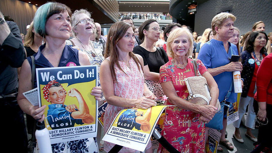 Women attend the EMILY's List Breaking Through 2016 event at the Democratic National Convention in Philadelphia in July. (Paul Zimmerman/Getty Images)