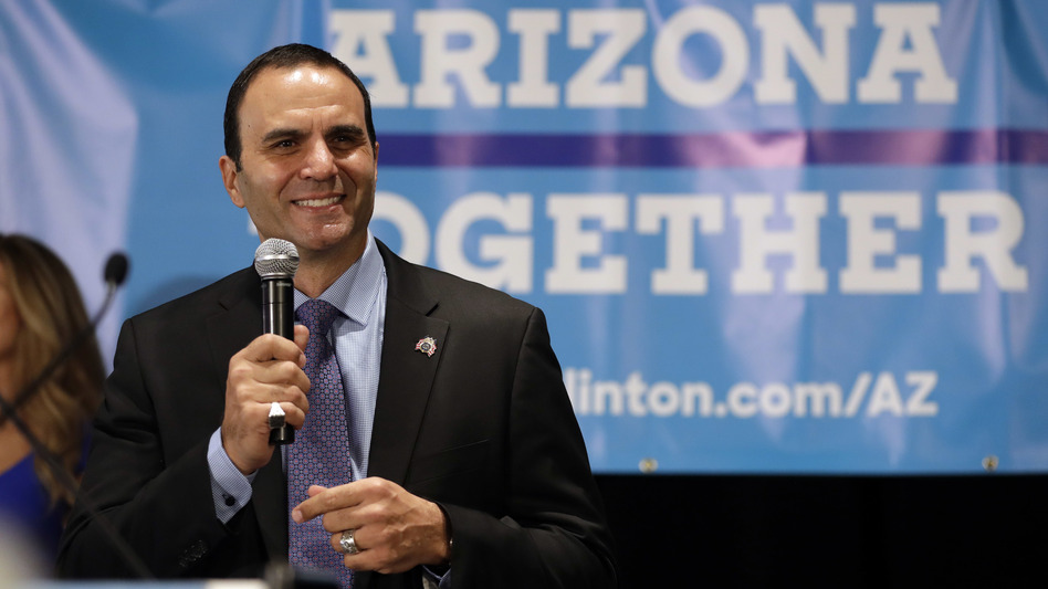 Former police Sgt. Paul Penzone, a Democrat, will be the new sheriff of Maricopa County, Ariz., after beating longtime incumbent Joe Arpaio. (Matt York/AP)