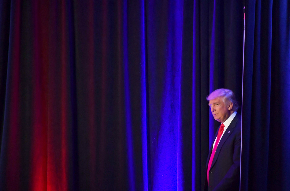 President-elect Donald Trump arrives to speak at the New York Hilton Midtown on election night. (Jim Watson/AFP/Getty Images)