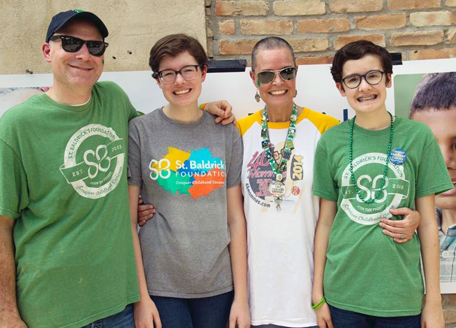 When Georgia Moore (second from left) was diagnosed with leukemia in 2010, her parents, Trevor and Courtney Moore, worried about the germs her younger sister, Ivy, would bring home from school. (Courtesy of the Moore family/Kaiser Health News)