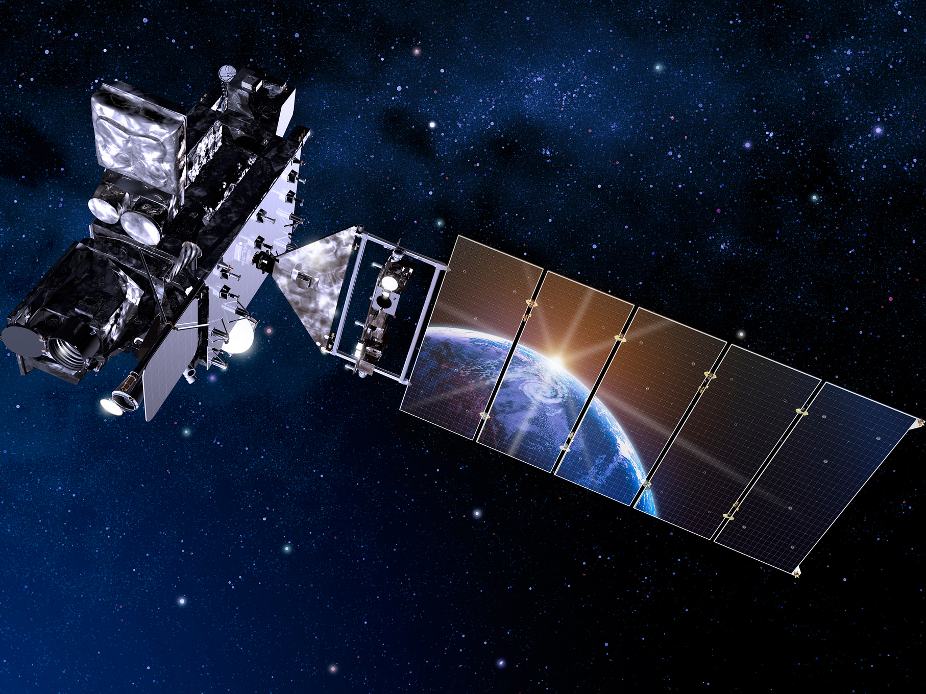 An artist's depiction of the new GOES-R satellite. Lockheed Martin/Flickr.