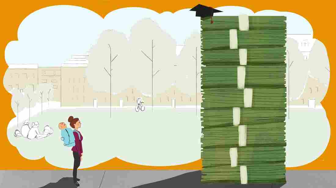 College students who are also parents have a tough time paying for things like child care.