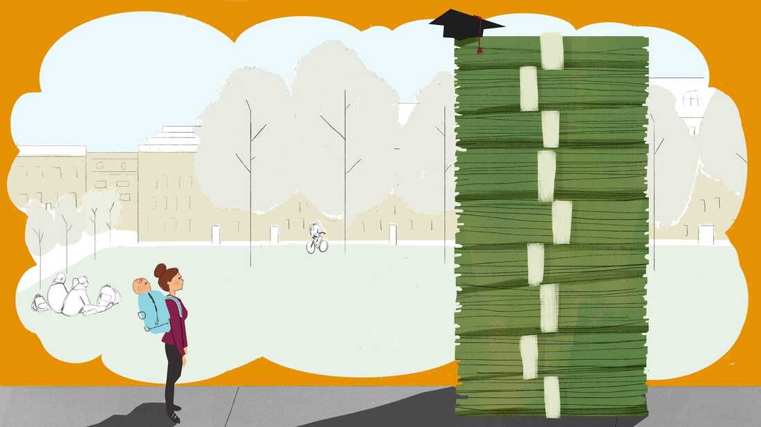 College students who are also parents have a tough time paying for things like child care.