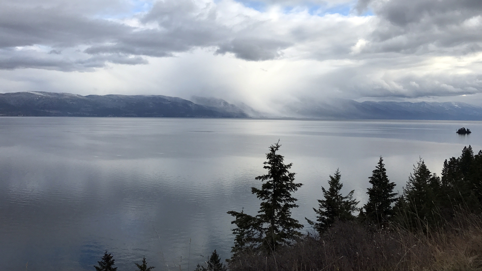 Flathead Lake in Montana's Flathead Valley is fed by the glaciers in Glacier National Park. Here in rural northwest Montana, there is postelection unease in some communities about far-right extremist views entering the mainstream. (Kirk Siegler/NPR)